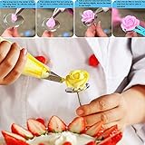 BSET BUY 36 Stück Kuchen Spritztüllen Backgeschirr Kuchen Dekorieren Werkzeug Set Professionelle Edelstahl DIY Zuckerguss-Werkzeug mit wiederverwendbaren Spritzbeutel, Kupplungen und Kuchen Schaber - 6