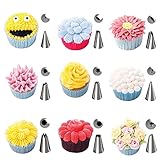 Spritztüllen Set, 38 Stücke Professionelles Set Tüllen Aufsätze, Silikon Spritzbeutel, Einwegspritzbeutel, Cakeup Förmecen für Cookies Pralinen, Plärzchen - 5