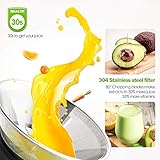 Entsafter, Homever Entsafter für Obst und Gemüse, Zentrifugal Entsafter mit Fruchtfleischbehälter & Saftbehältezwe, 65mm Breiter Mund Edelstahl und 2 Geschwindigkeiten Entsafter, BPA-frei - 3