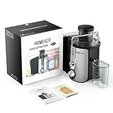 Entsafter, Homever Entsafter für Obst und Gemüse, Zentrifugal Entsafter mit Fruchtfleischbehälter & Saftbehältezwe, 65mm Breiter Mund Edelstahl und 2 Geschwindigkeiten Entsafter, BPA-frei - 9