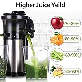 Aobosi Kompakt Slow Juicer/Edelstahl Entsafter/Saftpresse für Obst und Gemüse mit tragbar Griff/Rücklauffunktion/geräuschlosem Motor und Reinigungsbürste für einen nährstoffreichen Saft - 3