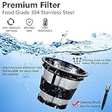 Aobosi Kompakt Slow Juicer/Edelstahl Entsafter/Saftpresse für Obst und Gemüse mit tragbar Griff/Rücklauffunktion/geräuschlosem Motor und Reinigungsbürste für einen nährstoffreichen Saft - 7