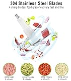 Amzchef Zerkleinerer Elektrisch Universalzerkleinerer mit Starker Motor, 2 L Edelstahlschüssel, 2 Geschwindigkeitsstufen | 300W Multizerkleinerer für Fleisch,Zwiebeln, Obst, Gemüse und Babynahrung - 4