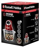 Russell Hobbs Mini Zerkleinerer Desire, Ein-Hand-Bedientaste, 500ml Glasbehälter inkl. Deckel, Gemüsezerkleinerer, elektrischer Mixer, Multi-& Universalzerkleinerer f. Gemüse, Obst & Fleisch 24660-56 - 2