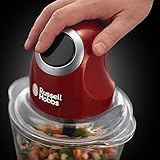 Russell Hobbs Mini Zerkleinerer Desire, Ein-Hand-Bedientaste, 500ml Glasbehälter inkl. Deckel, Gemüsezerkleinerer, elektrischer Mixer, Multi-& Universalzerkleinerer f. Gemüse, Obst & Fleisch 24660-56 - 3