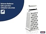 Leifheit Vierkantreibe ComfortLine-Serie mit 4 Reibflächen zum feinen/groben Reiben und Schneiden, Küchenreibe aus rostfreiem Edelstahl, Kunststoff-Einsatz am Griff der Reibe für sicheren Halt - 3