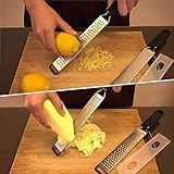 LEMCASE Zester, Hobel Reibe - Käsereibe, Parmesanreibe, Zitronenreibe - Küchenreibe aus Edelstahl mit Schutzabdeckung und Silikon Griff | Schwarz (2 Stück Set) - 5
