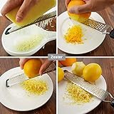 LEMCASE Zester, Hobel Reibe - Käsereibe, Parmesanreibe, Zitronenreibe - Küchenreibe aus Edelstahl mit Schutzabdeckung und Silikon Griff | Schwarz (2 Stück Set) - 7