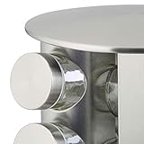 Relaxdays Gewürzregal, mit 12 tlg. Streuer-Set , Edelstahl, drehbar, modernes Design, spülmaschinengeeignet, silber - 7