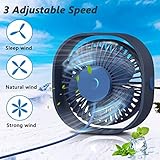 TedGem USB Ventilator, Handventilator Ventilator Klein PC Ventilator USB Mini Ventilator 3 Geschwindigkeiten, USB Lüfter Geräuscharm, USB Fan Einfach zu Tragen, für Büro, Zuhause und im Freien - 2