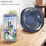 TedGem USB Ventilator, Handventilator Ventilator Klein PC Ventilator USB Mini Ventilator 3 Geschwindigkeiten, USB Lüfter Geräuscharm, USB Fan Einfach zu Tragen, für Büro, Zuhause und im Freien - 5