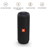 JBL Flip 4 Bluetooth Box in Schwarz - Wasserdichter, tragbarer Lautsprecher mit Freisprechfunktion & Sprachassistent - Bis zu 12 Stunden Wireless Streaming mit nur einer Akku-Ladung - 3