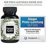 Coenzym Q10-200mg pro Kapsel - Preis-Leistungs-Sieger 2019* - 120 vegane Kapseln - Premium Q10 aus pflanzlicher Fermentation - Laborgeprüft, hochdosiert, vegan & hergestellt in Deutschland - 2