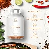 AAVALABS® Kurkuma Kapseln Hochdosiert [ 4230 mg ] - 95% Curcumin Extrakt Komplex, Curcuma Pulver und Piperin pro Tagesdosis - 180 Kapseln - Vegan & Laborgeprüft - Hergestellt in der EU. - 3