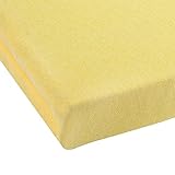 leevitex® Jersey Spannbettlaken, Spannbetttuch 100% Baumwolle in vielen Größen und Farben MARKENQUALITÄT ÖKOTEX Standard 100 | 90 x 200 cm - 100 x 200 cm - Gelb - 3