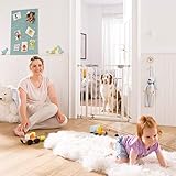 Hauck Autoclose N Stop/ Türschutzgitter/ Treppengitter/ Magnetverschluss/automatisch selbstschließend/Sichtindikator/ beidseitig zu öffnen/ 75 - 80 cm/ bis 122 cm erweiterbar/ohne Bohren/Metall/Weiß - 5