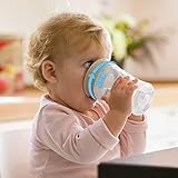 NUK Magic Cup Trinklernbecher, 360° Trinkrand, auslaufsicher abdichtende Silikonscheibe, 8+ Monate, BPA-frei, tiger (blau), 230 ml - 3