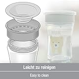 NUK Magic Cup Trinklernbecher, 360° Trinkrand, auslaufsicher abdichtende Silikonscheibe, 8+ Monate, BPA-frei, tiger (blau), 230 ml - 5