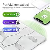iTeknic Digitale Personenwaagen Körperfettwaage Bluetooth Digital Körperwaage Körperanalyse Körperfettüberwachung Bluetooth Gewicht Waage mit APP BMI, bis 180kg, MEHRWEG - 6