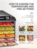 AICOOK Dörrautomat | LED-Anzeige mit Temperaturregler 35-70℃ | Timer 19.5 Stunde | Dörrgerät mit 6 Etagen aus Edelstahl für Lebensmittel, Obst- Fleisch- Früchte-Trockner | BPA-frei, Auto-Off 500W - 2