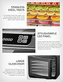 AICOOK Dörrautomat | LED-Anzeige mit Temperaturregler 35-70℃ | Timer 19.5 Stunde | Dörrgerät mit 6 Etagen aus Edelstahl für Lebensmittel, Obst- Fleisch- Früchte-Trockner | BPA-frei, Auto-Off 500W - 3