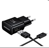 Samsung Original Typ C Ladegerät Schnellladegerät EP-TA20EBE Farbe Schwarz inkl. USB Typ-C Ladekabel Schnellladekabel Galaxy S8 S8+ S9 Plus S9+ A3 A5 A7 2017 USB-C - 3
