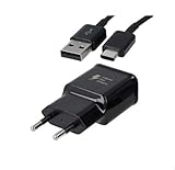 Samsung Original Typ C Ladegerät Schnellladegerät EP-TA20EBE Farbe Schwarz inkl. USB Typ-C Ladekabel Schnellladekabel Galaxy S8 S8+ S9 Plus S9+ A3 A5 A7 2017 USB-C - 4