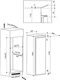 Bauknecht KRIE 2124 A+++ Einbau-Kühlschrank/209L Nutzinhalt/Leise mit 35 dB/energiesparend 69 kWh/Jahr/Einfache Festtürmontage/Nische 122 cm - 5