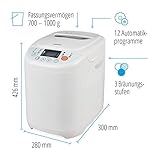 MEDION Brotbackautomat 580 Watt, 700-1000g, 12 Backprogramme, 3 Versch. Bräunungsgrade, Warmhaltefunktion, MD 14752 weiß - 2