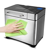 Bvivoa Brotbackautomat Brotbackmaschine Backmeister mit 19 Programme für 500g-1000g Brotgewicht, 710W, 15 Stunden Timing-Funktion, Warmhaltefunktion, Sichtfenster und LED Bildschirm, Silber (Silber) - 3