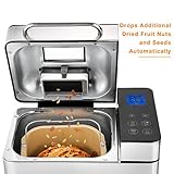 Bvivoa Brotbackautomat Brotbackmaschine Backmeister mit 19 Programme für 500g-1000g Brotgewicht, 710W, 15 Stunden Timing-Funktion, Warmhaltefunktion, Sichtfenster und LED Bildschirm, Silber (Silber) - 7