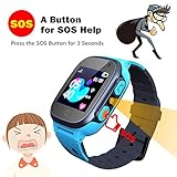 Jaybest Kid Smart Watch LBS Tracker,Touch LCD Kinder Smartwatch mit Kamera Taschenlampen Anti-Lost Voice Chat für 3-12 Jahre alt Jungen Mädchen Geburtstagsgeschenke(Blue) - 4