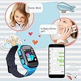 Jaybest Kid Smart Watch LBS Tracker,Touch LCD Kinder Smartwatch mit Kamera Taschenlampen Anti-Lost Voice Chat für 3-12 Jahre alt Jungen Mädchen Geburtstagsgeschenke(Blue) - 5