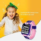 Kinder Smartwatch, Smart Watch Phone mit Musik-Player, SOS, 1,44 Zoll LCD-Touchscreen-Uhr mit Digitalkamera, Spielen, Wecker für Jungen und Mädchen (Rosa) - 3