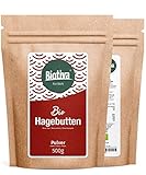 BIO Hagebuttenpulver - 500g, Rohkostqualität - 100 Prozent BIO, Pulver aus ganzen Hagebutten gemahlen, Großpackung mit Preisvorteil - Gemahlen, abgefüllt und kontrolliert in Deutschland (DE-ÖKO-005) - 3