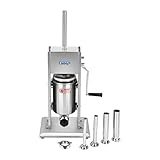 Royal Catering RCWF-3L-H Wurstfüller Wurstfüllmaschine Manuell Wurstmaschine Edelstahl (3 L, vertikale Ausführung, Getriebe: 2 Gänge, inkl. 4 Füllrohre) - 3