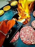 BBQ-Toro Gusseisen Fleischbeschwerer I 21 x 11 cm I 1,0 kg I Burger Grillgewicht mit Holzgriff (1) - 2