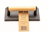 JD Europe Gusseiserne Burgerpress Rechteckige Form Gewicht von 1 kg 20cm x 10cm x 7cm - 2