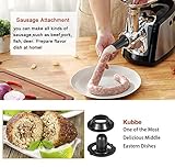 【Upgraded】Aobosi Elektrischer Fleischwolf 3-IN-1 Multi Fleischwolf mit 3 Edelstahl-Schleifplatten, Kubbe & Wurstfüllrohren｜1200W MAX Hochleistungsmotor für schnelles und feines Schleifen - 3