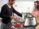 【Upgraded】Aobosi Elektrischer Fleischwolf 3-IN-1 Multi Fleischwolf mit 3 Edelstahl-Schleifplatten, Kubbe & Wurstfüllrohren｜1200W MAX Hochleistungsmotor für schnelles und feines Schleifen - 7