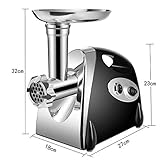 Elektrischer Fleischwolf，Ksun Profi Meat Grinder Wurstmaschine Set mit 3 Mahlplatten und Wurstfüllrohren für den Hausgebrauch, Multifunktions Küchenmaschine Fleisch mit Edelstahlklinge，schwarz - 2