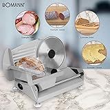 Bomann MA 451 CB, Vollmetall-Allesschneider, Großes rostfreies Edelstahlmesser (Ø 190 mm), 150 Watt, Universalwellenschliff, Alu-Druckguss Motorgehäuse, Stufenlos einstellbare Schnittstärke (0-15mm) - 5