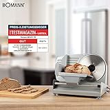 Bomann MA 451 CB, Vollmetall-Allesschneider, Großes rostfreies Edelstahlmesser (Ø 190 mm), 150 Watt, Universalwellenschliff, Alu-Druckguss Motorgehäuse, Stufenlos einstellbare Schnittstärke (0-15mm) - 6