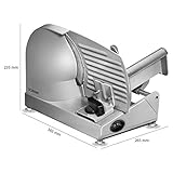 Bomann MA 451 CB, Vollmetall-Allesschneider, Großes rostfreies Edelstahlmesser (Ø 190 mm), 150 Watt, Universalwellenschliff, Alu-Druckguss Motorgehäuse, Stufenlos einstellbare Schnittstärke (0-15mm) - 7