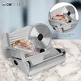 Clatronic MA 3585, Vollmetall-Allesschneider, Großes rostfreies Edelstahlmesser (Ø 190 mm), 150 Watt, Universalwellenschliff, Alu-Druckguss Motorgehäuse, Stufenlose Schnittstärke (0-15mm) - 8