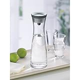 WMF Basic Wasserkaraffe, 1,0l, Höhe 29 cm, Glas-Karaffe, Silikondeckel, CloseUp-Verschluss, silber - 6