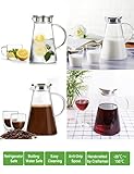 susteas 2.0 Liter 70 Unzen Glas Krug karaffe mit Deckel Eistee Krug Wasserkrug Heißes Kaltes Wasser Eistee Wein Kaffee Milch und Saft Getränkekaraffe wasserkaraffe - 8