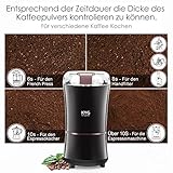 KYG Kaffeemühle 300W Elektrische Kaffeemühle Kaffeebohnen Nüsse Gewürze Getreide Mühle mit Edelstahlmesser 50g Fassungsvermögen (schwarz) - 4