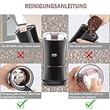 KYG Kaffeemühle 300W Elektrische Kaffeemühle Kaffeebohnen Nüsse Gewürze Getreide Mühle mit Edelstahlmesser 50g Fassungsvermögen (schwarz) - 7