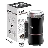 KYG Kaffeemühle 300W Elektrische Kaffeemühle Kaffeebohnen Nüsse Gewürze Getreide Mühle mit Edelstahlmesser 50g Fassungsvermögen (schwarz) - 8